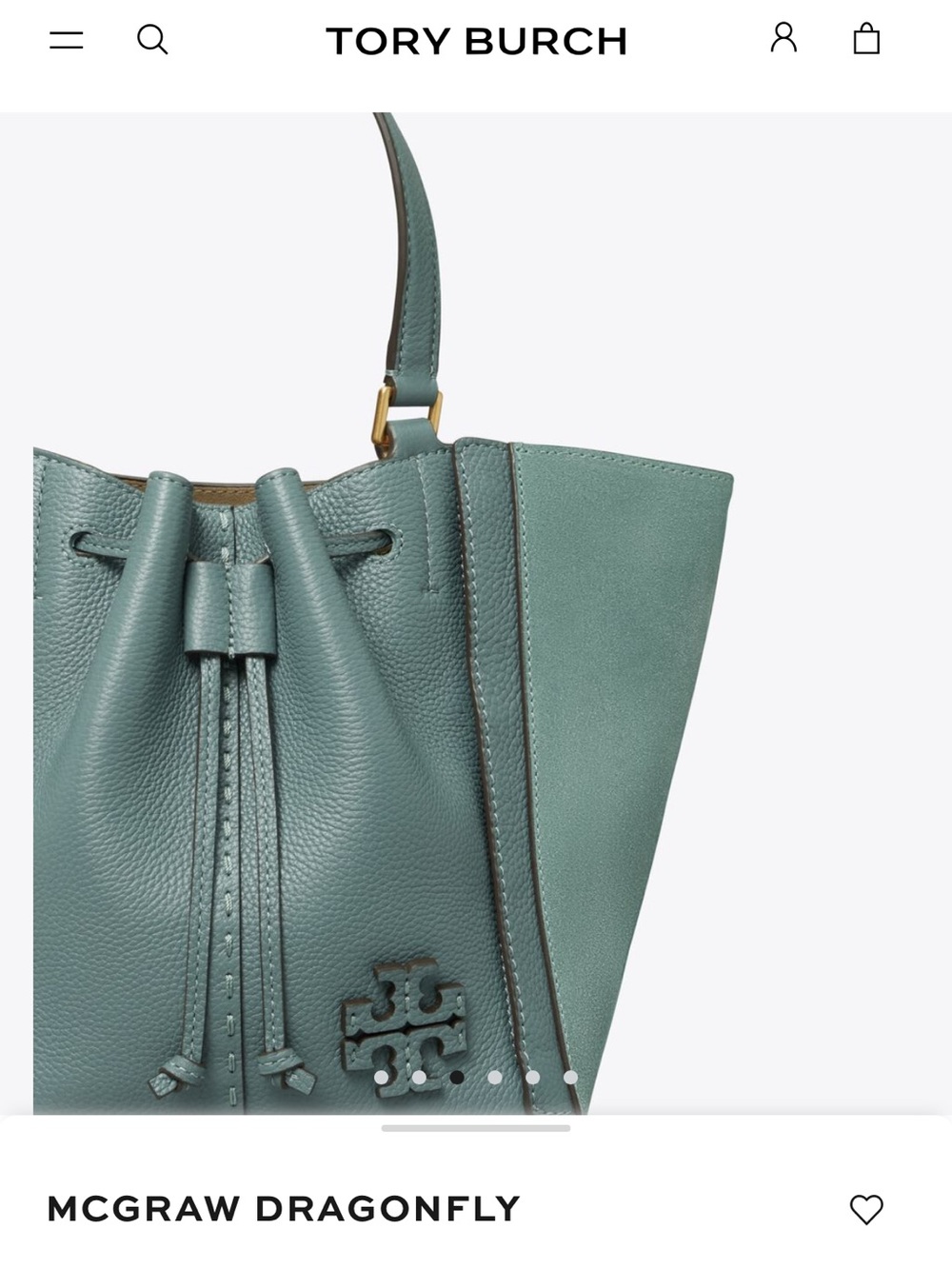 Tory Burch "Arctic Blue" McGraw Dragonfly Drawstring Satchel & Wallet Set - Picture 7 of 9